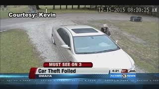 VIDEO: Home security camera catches attempted car theft