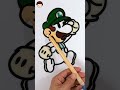 Luigi Super Mario Bros, Drawing and Jelly Coloring | Nintendo Super Mario Art #drawing #shorts