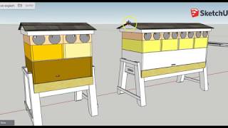 Horizontal Long Beehive Design with option to stack 8frame supers