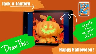 Learn to Draw a Halloween Pumpkin / Jack-O-Lantern on the Procreate App for iPad | Digital Art screenshot 4