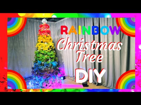 Video: Rainbow Christmas Tree DIY| Babys Breath Christmas Tree