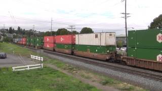 UP 4885 Leads A Stack Train @ Old Town Tacoma, WA w Canon HF11