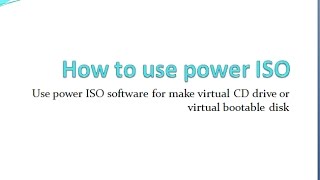 How to make virtual cd drive by power iso . use iso file or  driver pack without cd