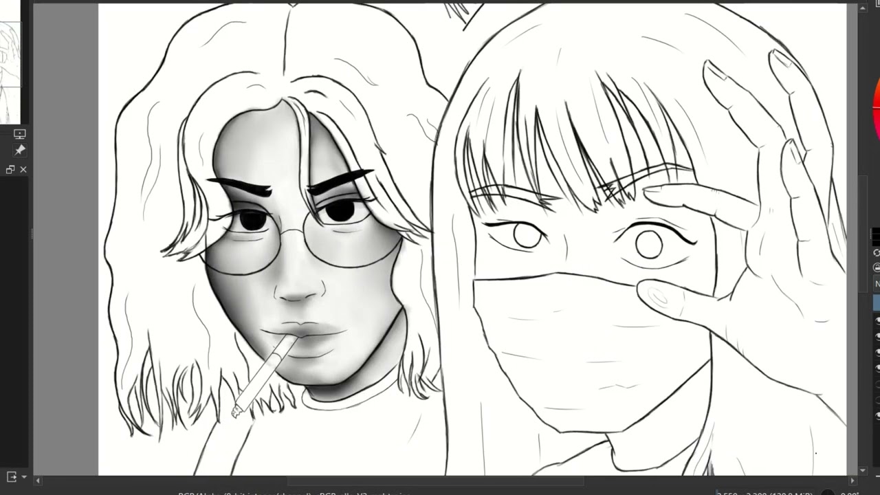 Drawing Timelapse (Black&Grey)