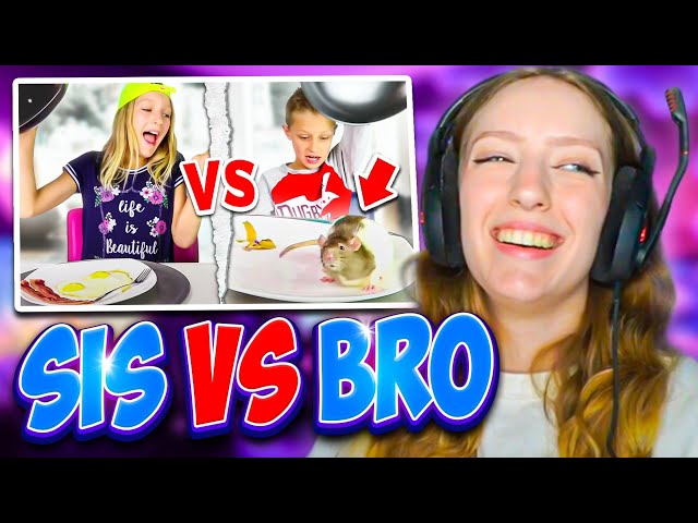 Karina Reacts to the Most Funny Gummy vs Real Food SIS vs BRO videos class=