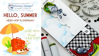 Whimsy Stamps Hello, Summer Interactive Cards Hop & Giveaway