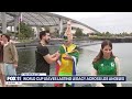 Kids play at LA Stadium after 2026 FIFA World Cup matches in Los Angeles
