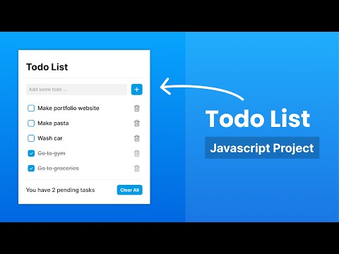 Create Todo List Website using HTML CSS JavaScript JavaScript Project