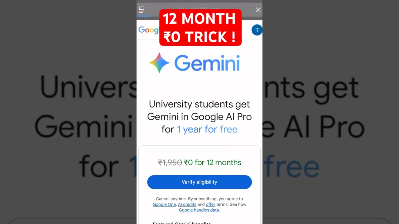 Google AI Pro 1 year FREE Subscription ! Student Offer Veo 3 | Unlimited Access 