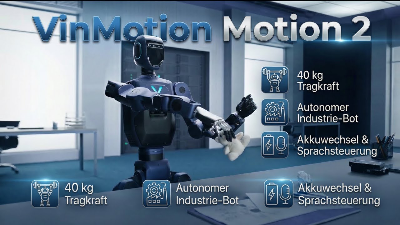 VinMotion Motion 2 – humanoider Roboter mit 40 kg Tragkraft - YouTube