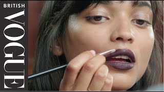 How to Apply Dark Vamp Lipstick (3/4) | Vogue Beauty School | British Vogue screenshot 5