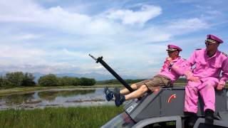 The battleship testing its guns on scumrun 2014