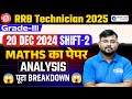 RRB Technician 2025 | 20 Dec Shift-2 Maths Paper Analysis | Maths by Sahil sir