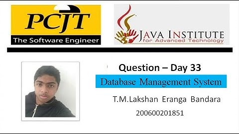 Database Management System || Question Set 33|