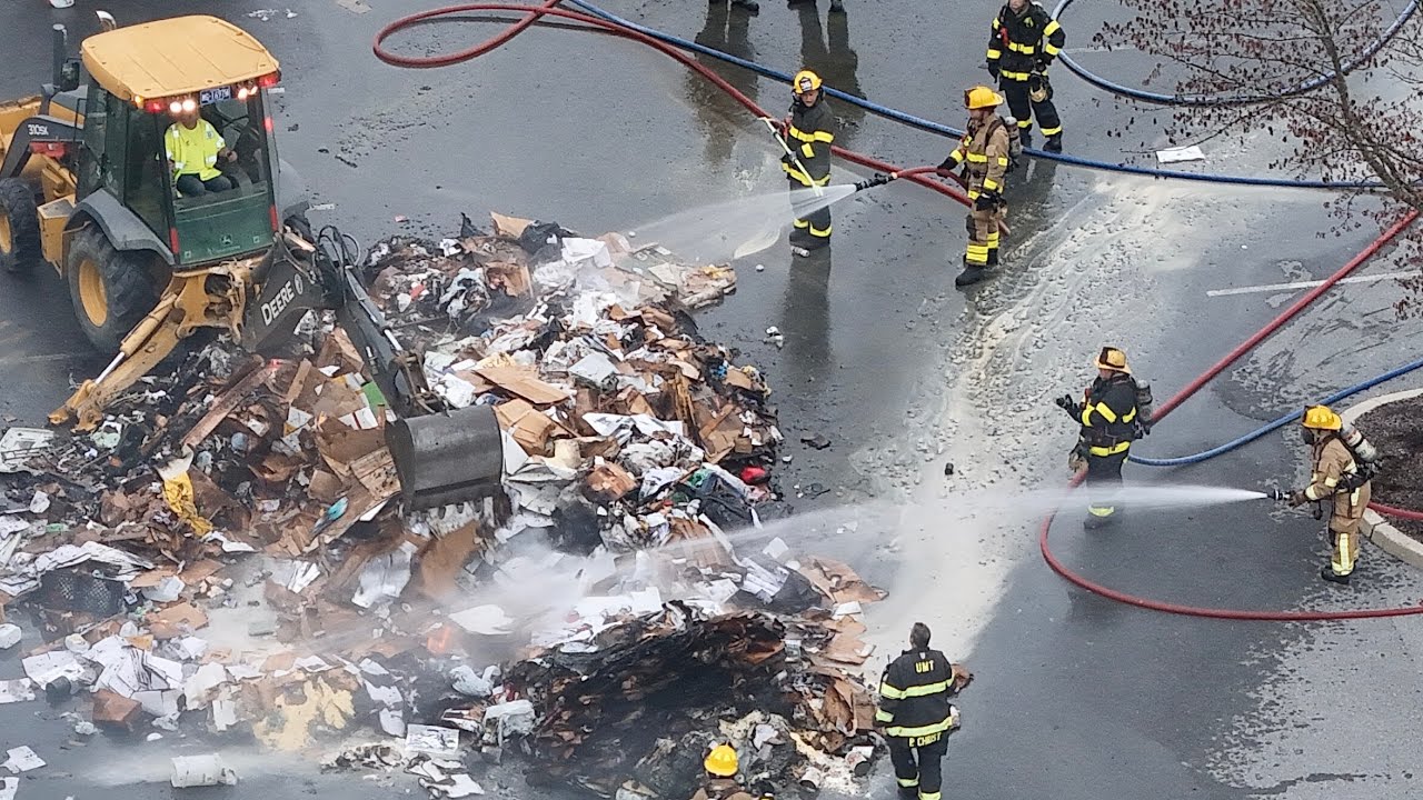 Trash Dumped after Garbage Truck Fire, Upper Macungie, Pennsylvania - 4 ...