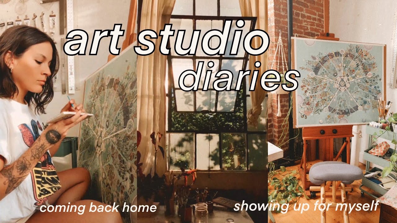 Summer Art Studio Vlog ~ Painting, Digital art and Organizing 🌞🍄🎨 - YouTube