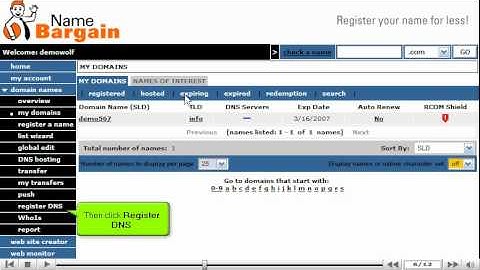 Creating Private Nameservers at NameBargain.com