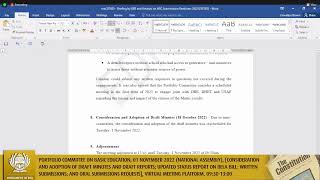 Portfolio Committee on Basic Education, 01 November 2022