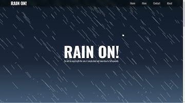 Raindrops landing page demo using canvas JavaScript
