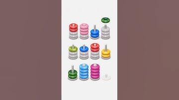 Hoop Stack / Color Sort 3D lvl 62 #shorts #relaxinggames #games #hoopstack #colorsorting