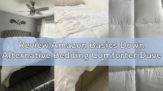 Review Amazon Basics Down Alternative Bedding Comforter Duvet Insert - King, White, All-Season
