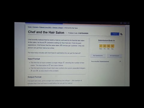 February Long Challenge |Chef and Salon |C++|Solution And Hint