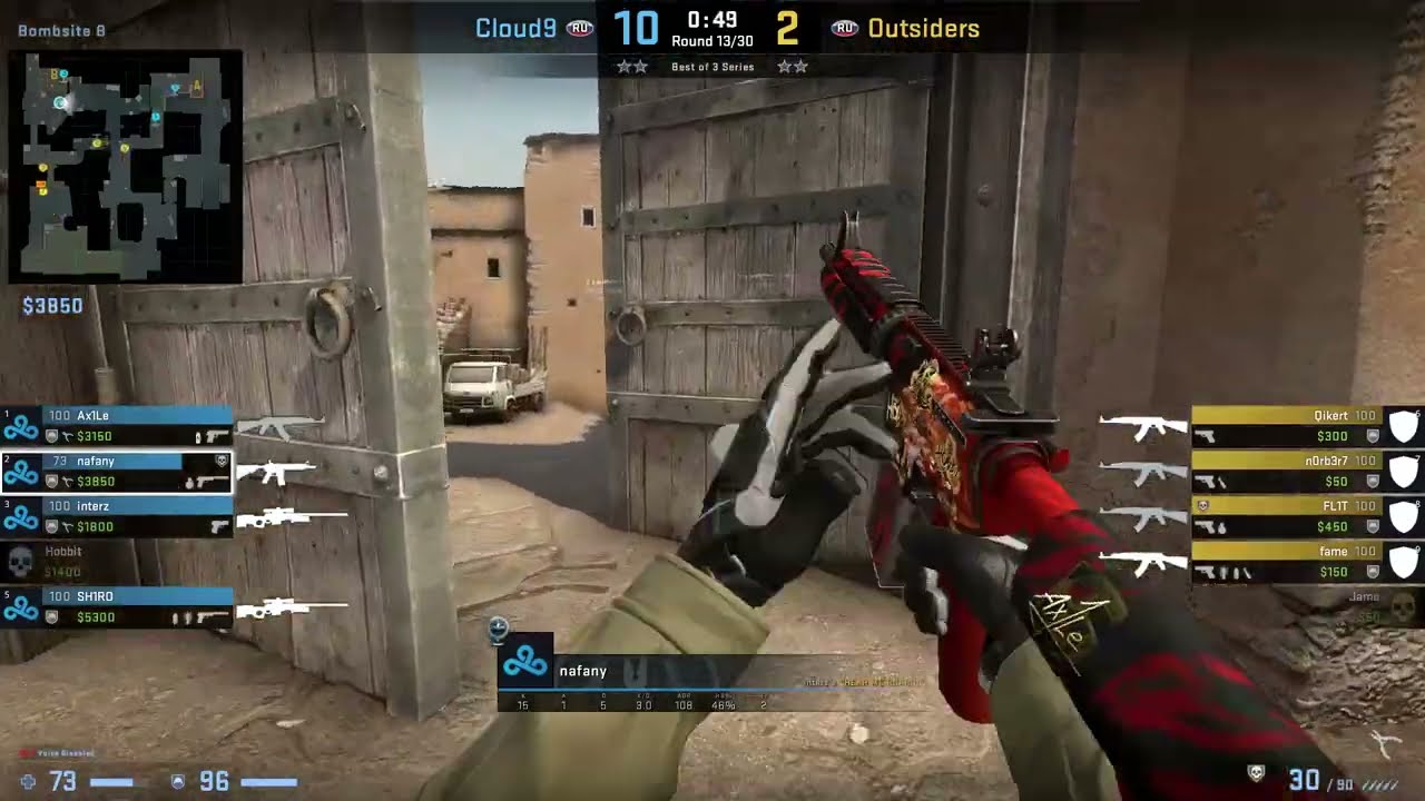 CS:GO POV Demo Cloud9 nafany (21/11) vs Outsiders (de_dust2) @ IEM Cologne 2022