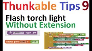 Thunkable tutorial hindi tips 9. flash light torch without import extension using camera screenshot 5