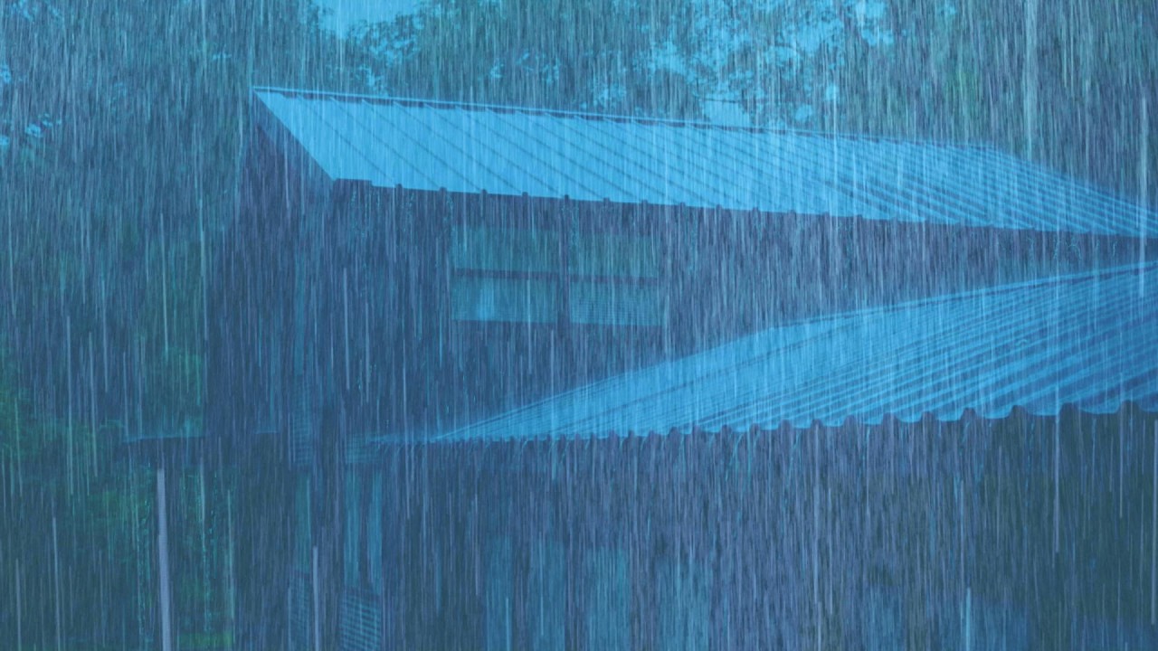 Heavy Rain Sounds on Tin Roof for Sleeping 🌧️ Strong Rain That Makes You Sleep Fast