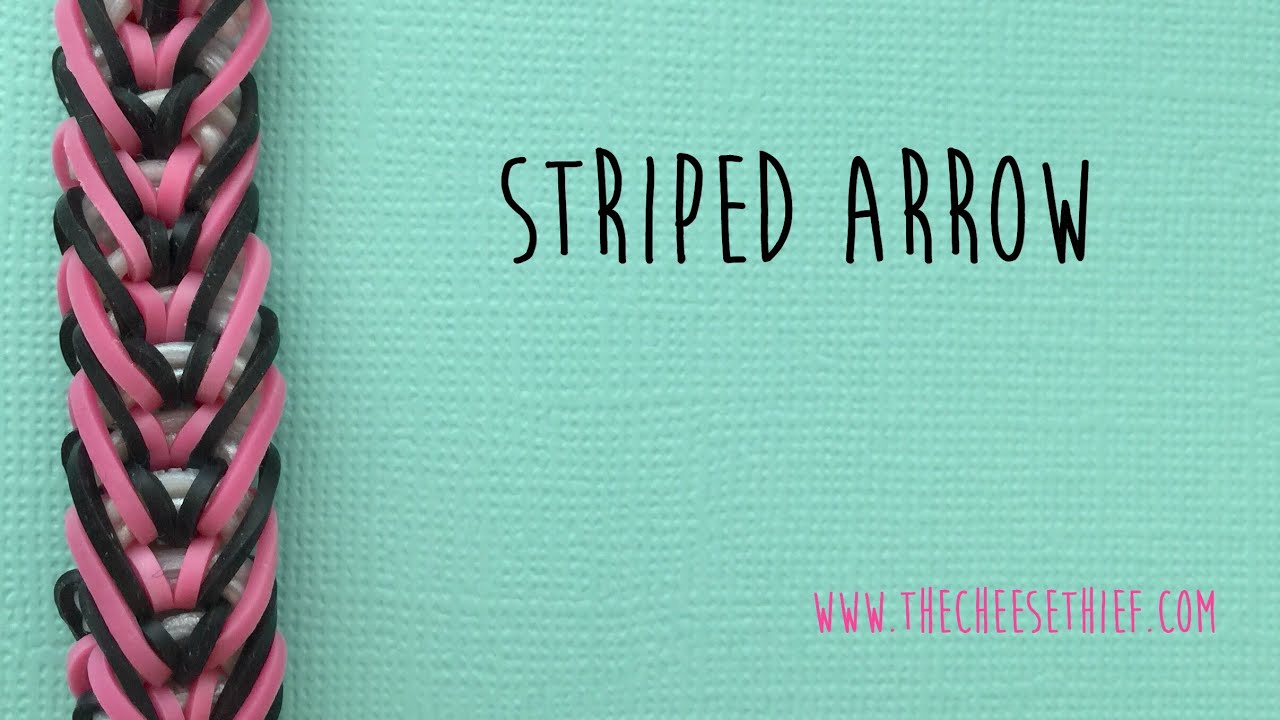 Rainbow Loom Bands Striped Arrow Tutorial