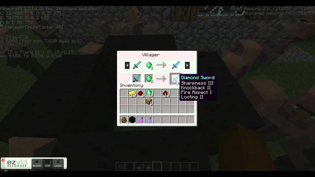 Minecraft : Rare Villager Trade - YouTube