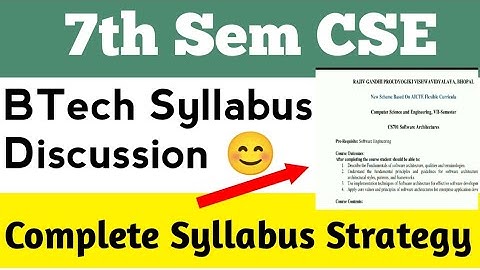 RGPV BTech CSE 7th Semester Syllabus 2024 | Complete Syllabus Discussion 😊