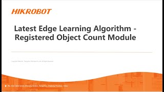 Machine Vision/Edge learning- Registered Object Count Module/MV Tech