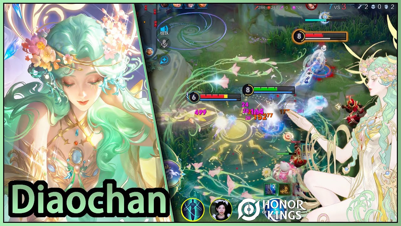 Diaochan｜One of the most beautiful skins in the game.｜Um dos skins mais bonitos do jogo｜HOK x  Mucha