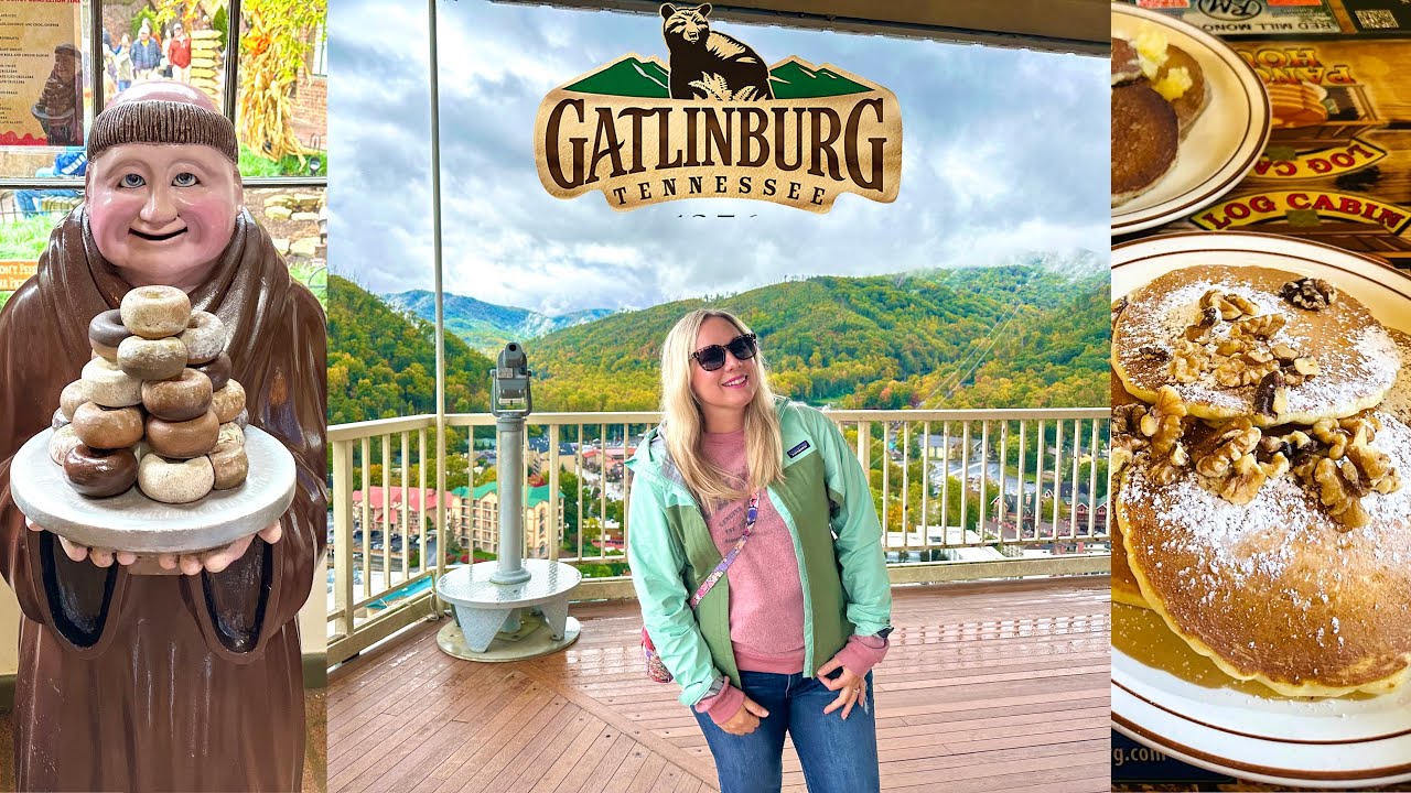Rainy Day in Gatlinburg, TN! Log Cabin Pancake House, Space Needle 400ft Views, Donut Friar & More