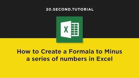 Subtracting numbers using a formula in Excel | Excel Tutorial #20