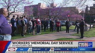 Dozen gather in Perry Square to honor Workers Memorial Day