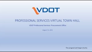 VDOT Professional Services Procurement Office Town Hall