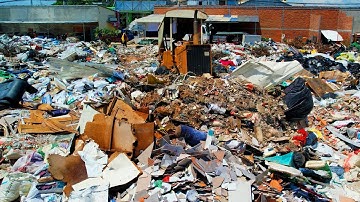 Finish Complete Working!!  Delete Garbage Dump Huge Size By Skill Dozer Clear, Push Trash Into Water