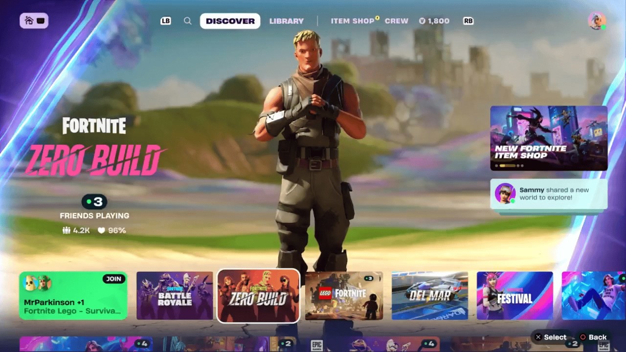 *РАННИЙ* дизайн пользовательского интерфейса метавселенной Fortnite