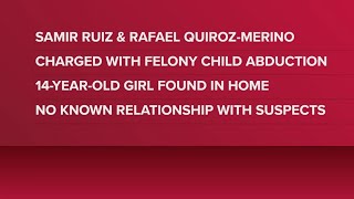 Two men charged with abducting teen girl in Davidson County