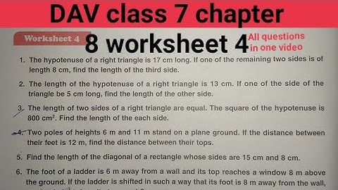 DAV class 7 chapter 8 worksheet 4 ।Class 7 maths chapter 8 worksheet 4 dav public school