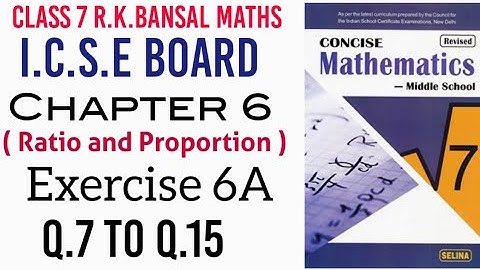 Exercise 6A Q.7 to Q.15 Class 7 ICSE Maths