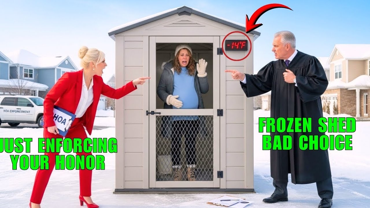 Karen locked my Pregnant WIFE in an FROZEN  -14F shed.. The JUDGE Was Passing BY