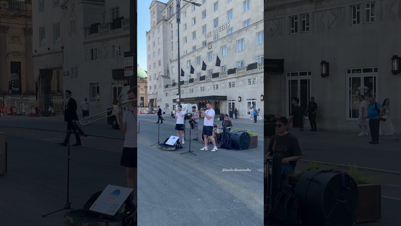 Brass Mix UK busking in Leeds City Centre 