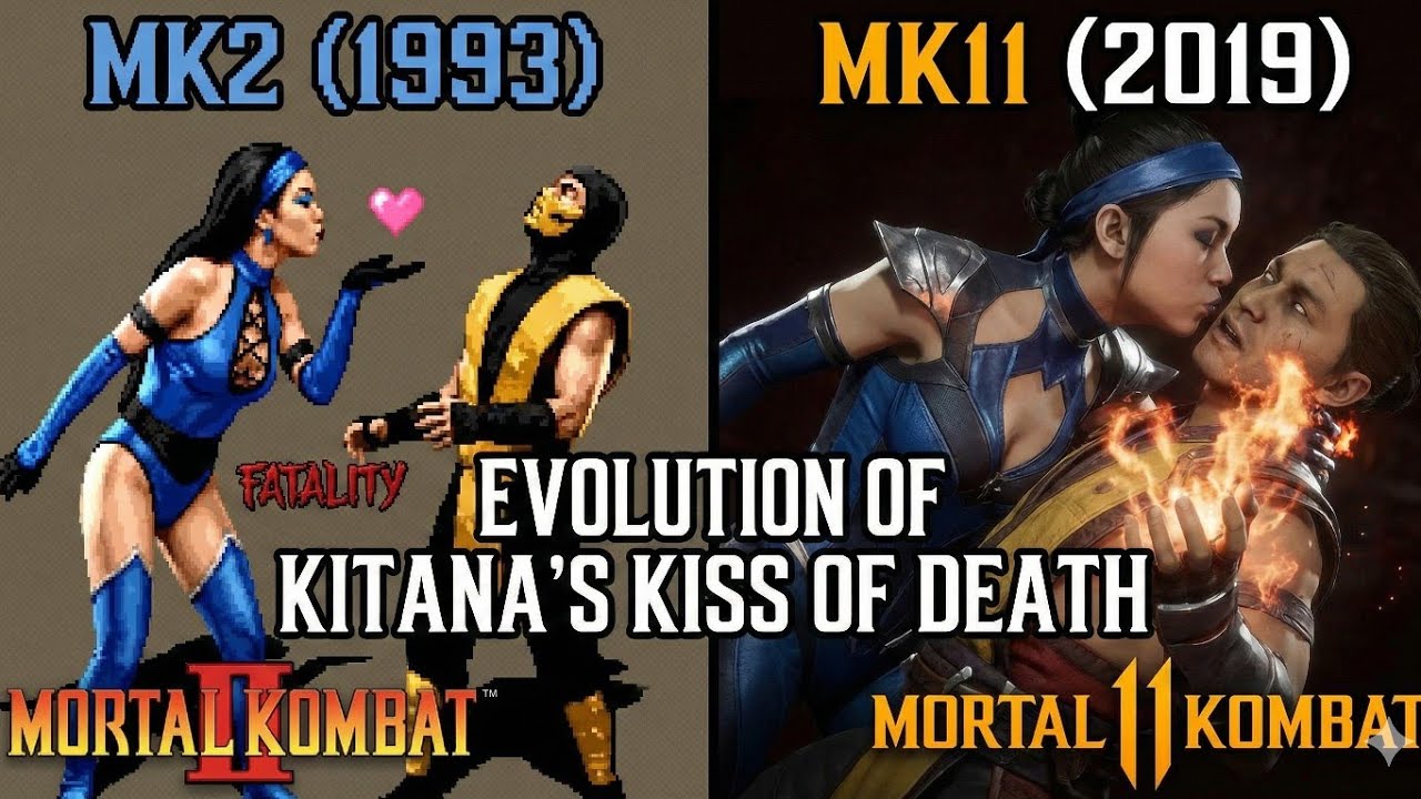 Evolution of Kitana's Kiss of Death Fatality (MK2 - MK11)