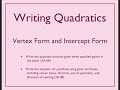 Understanding Quadratic Equations in Vertex and Intercept Form