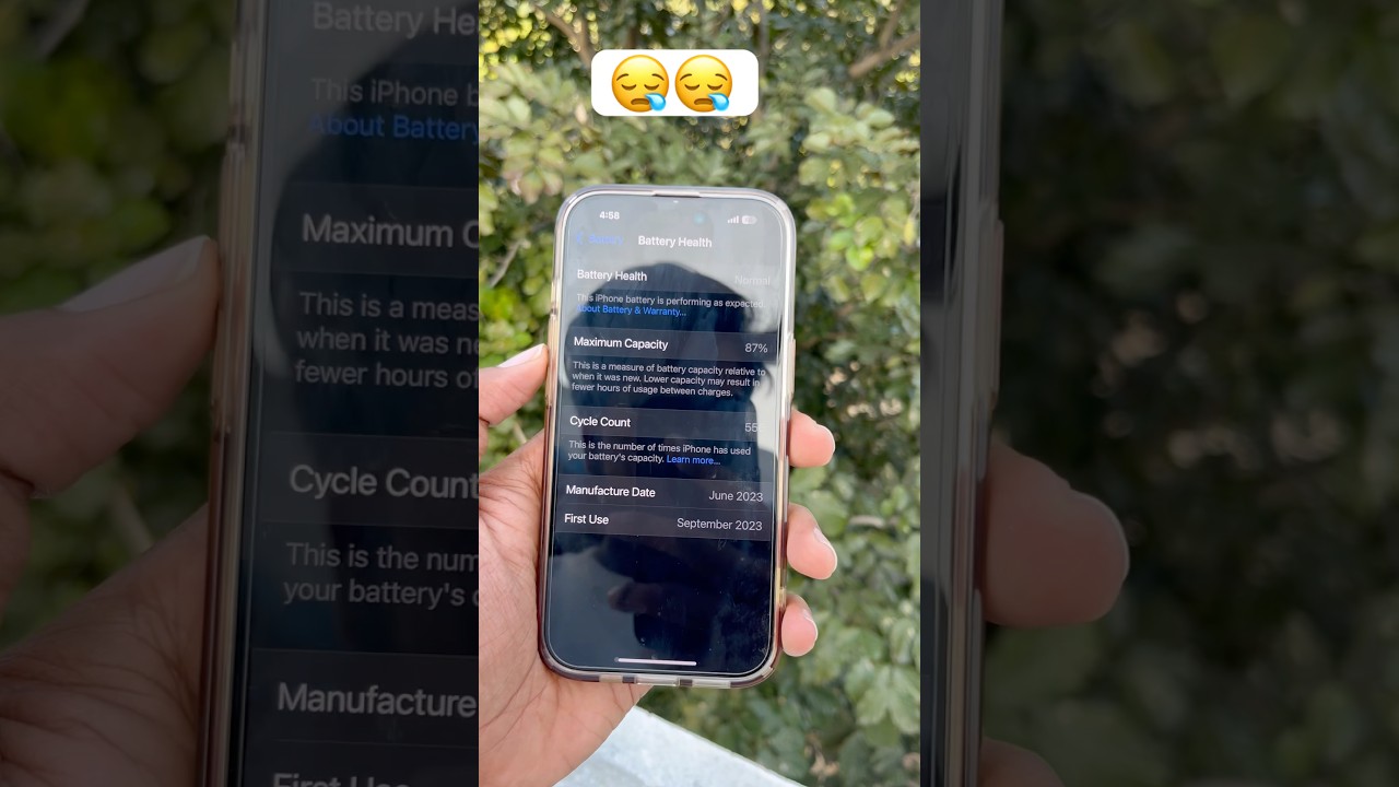 iPhone 15 battery 🪫Health percentage after 1 year | 