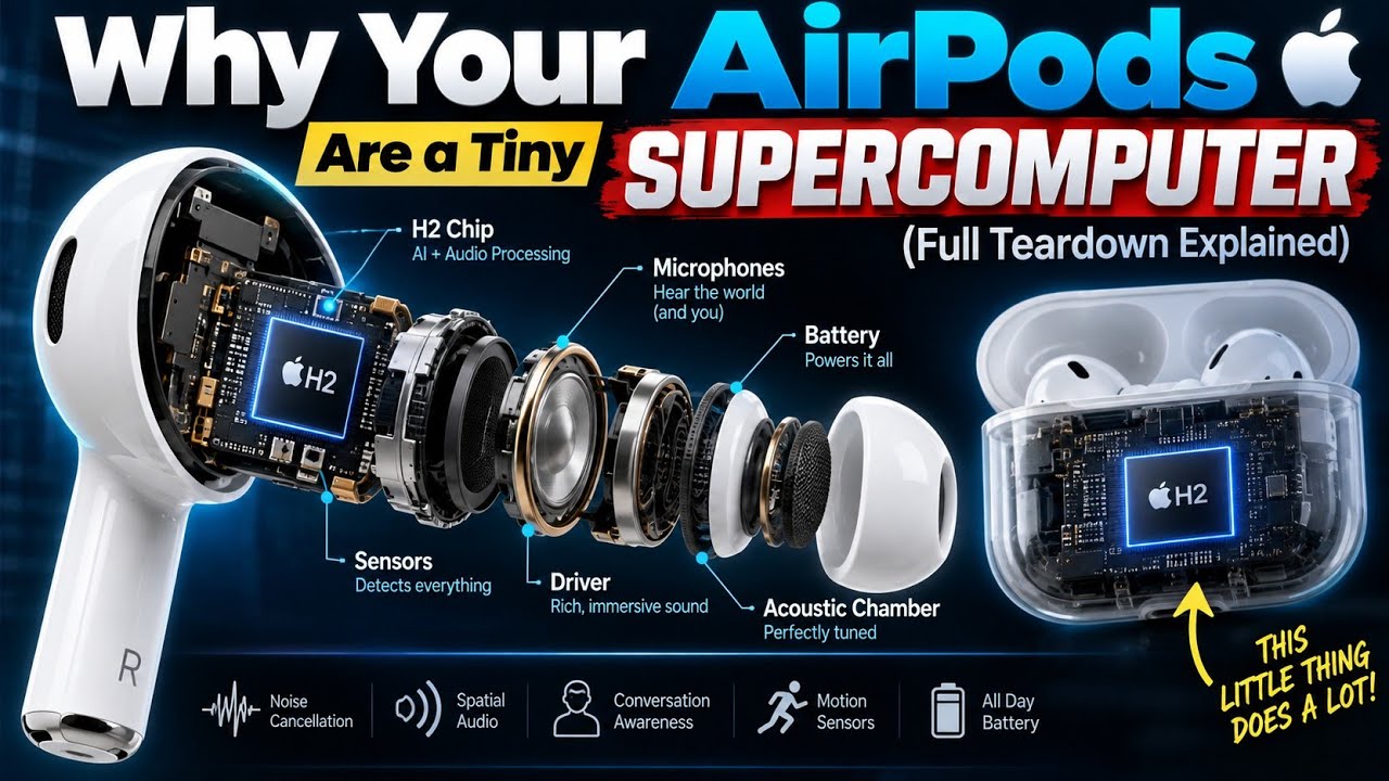 コンピュータ・IT AirPods Why Your AirPods Are a Tiny Supercomputer (Full Teardown Explained