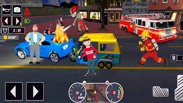 Tuk Tuk auto rickshaw driver game - 3D auto rickshaw driving game - Android iOS Gameplay 109